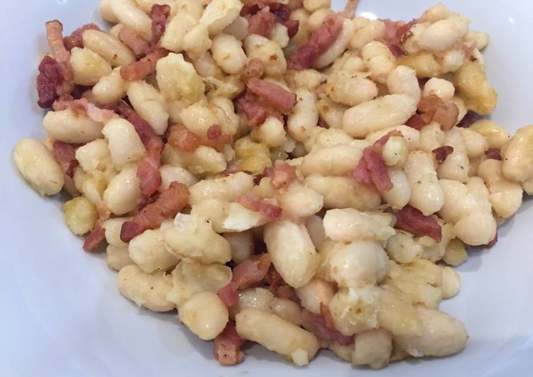 Alubias salteadas con bacon