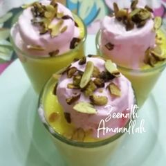 A picture of Mango Mastani and Strawberry Ice-cream.