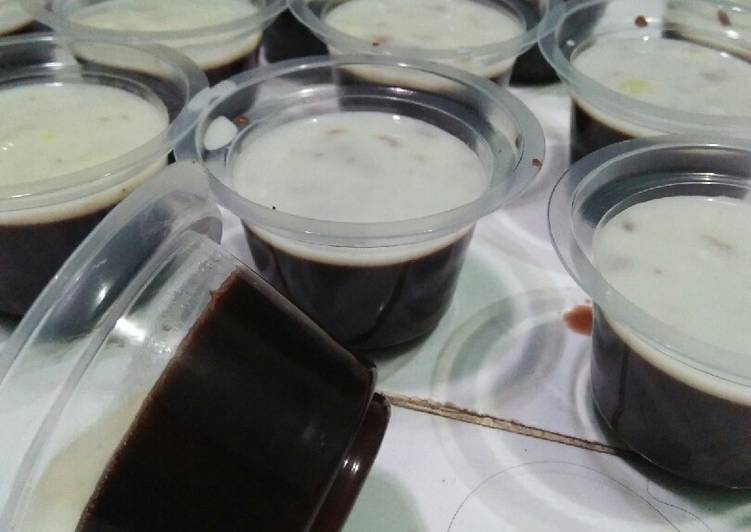 Resep Puding coklat vla vanila Anti Gagal