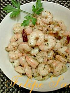 Una foto de Gambas blancas al ajillo
