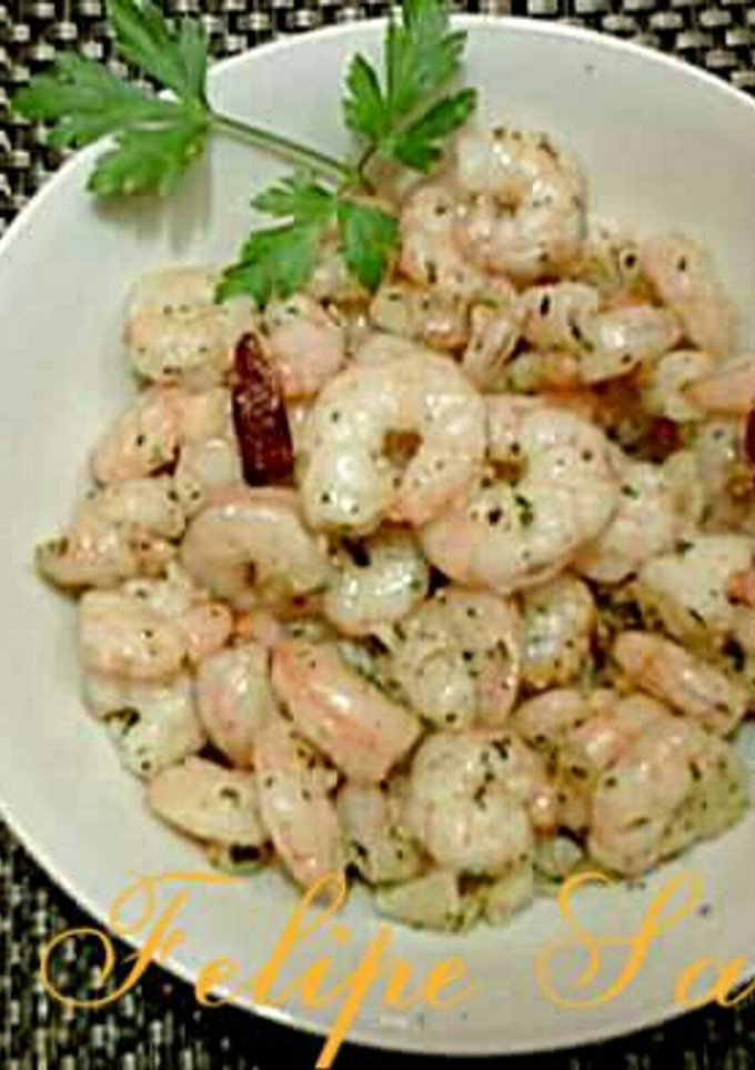 Una foto de Gambas blancas al ajillo