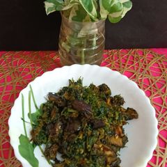 A picture of Methi Begun Bengali Style.