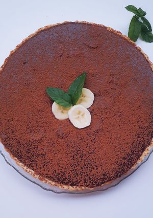 Une photo de Tarte au caramel et chocolat
