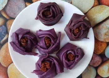 Resep Terbaru Dadar Gulung Bunga Mawar Ubi Unggu 🌹 Gurih Mantul