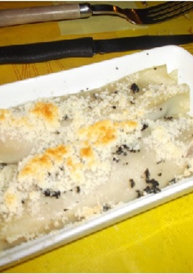Una foto de Canelones de berenjena con trufa