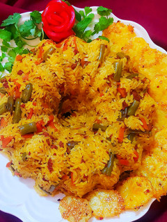 عکسی از دستور لوبیا پلو