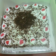A picture of Black forest cake#authors marathon.