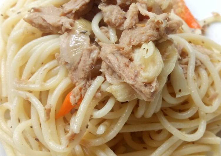 Resep 🍝 Spaghetti Aglio Olio Tuna, Lezat Sekali