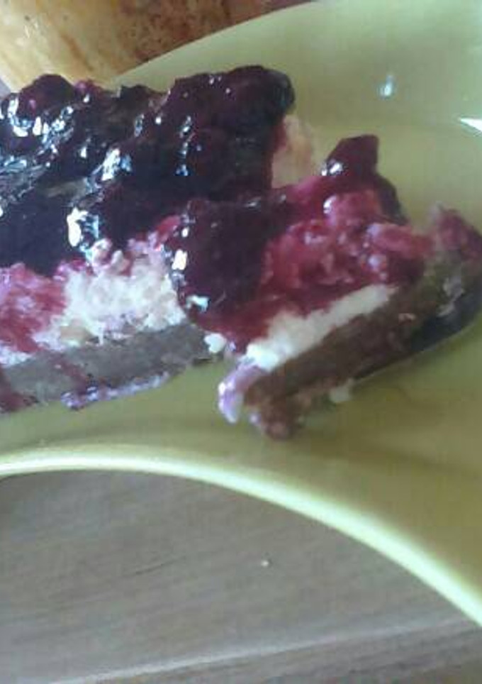 Una foto de Cheesecake de frutos rojos sin horno