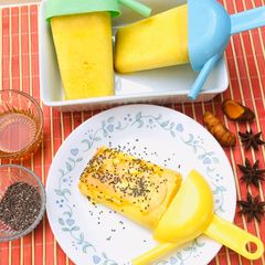 A picture of Vegan Turmeric popsicles#vegan#antiinflammatory#antioxident#perfectforpandamic#themechalleng.