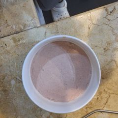 A picture of Oat pudding or smoothie.