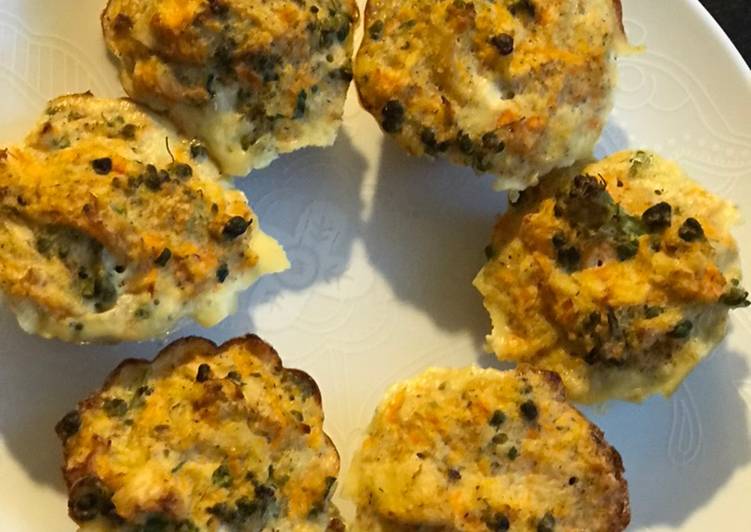 Muffin de frango com abóbora e brócolis - Tudogosreceitas