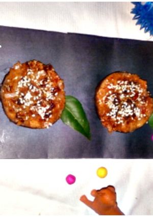 A picture of Schezwan eggplant cutlet.