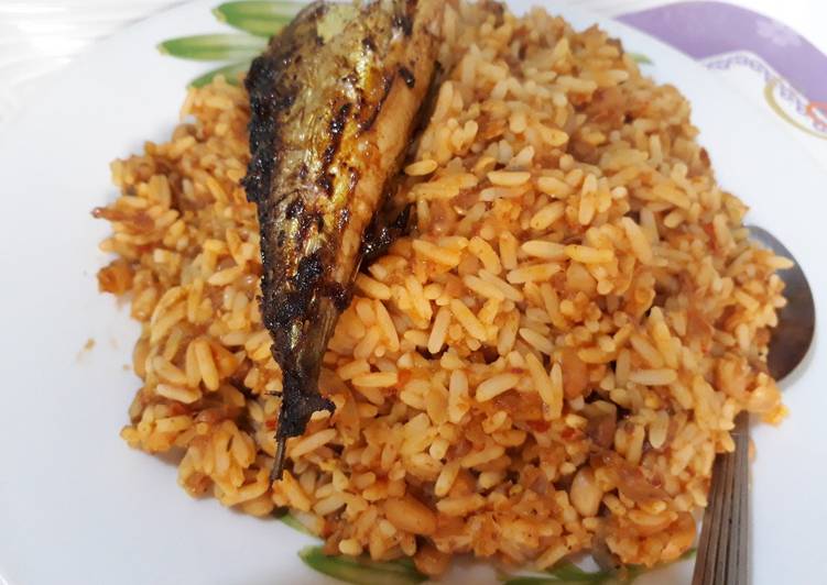 Rice and beans with titus fish