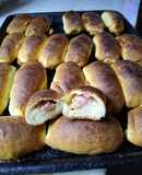 Pancitos de leche rellenos de jamón y queso