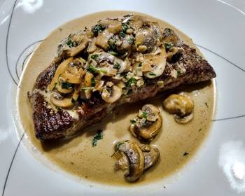 Fast Cooking Methods Steak with tarragon mushroom sauce Delicious