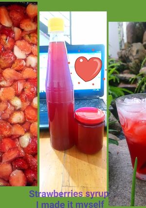 Hình của món Si rô dâu tây đỏ.