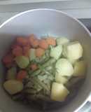 Vainas con patatas y zanahorias