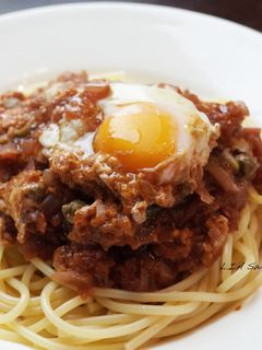 煙花女紅醬燉蛋天使麵 的食譜成品照片