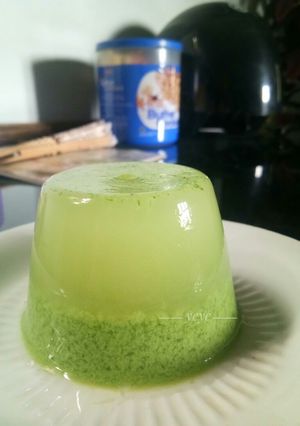 Foto resep Puding lumut pandan simple
