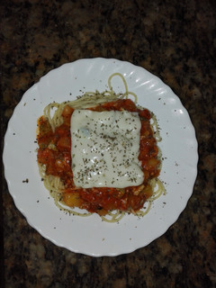 Una foto de Spaguetis con calabacines