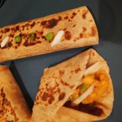 A picture of Matar Aloo Tortilla Wrap 🌭.