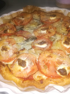 Una foto de Pizza de hojaldre vegetariana