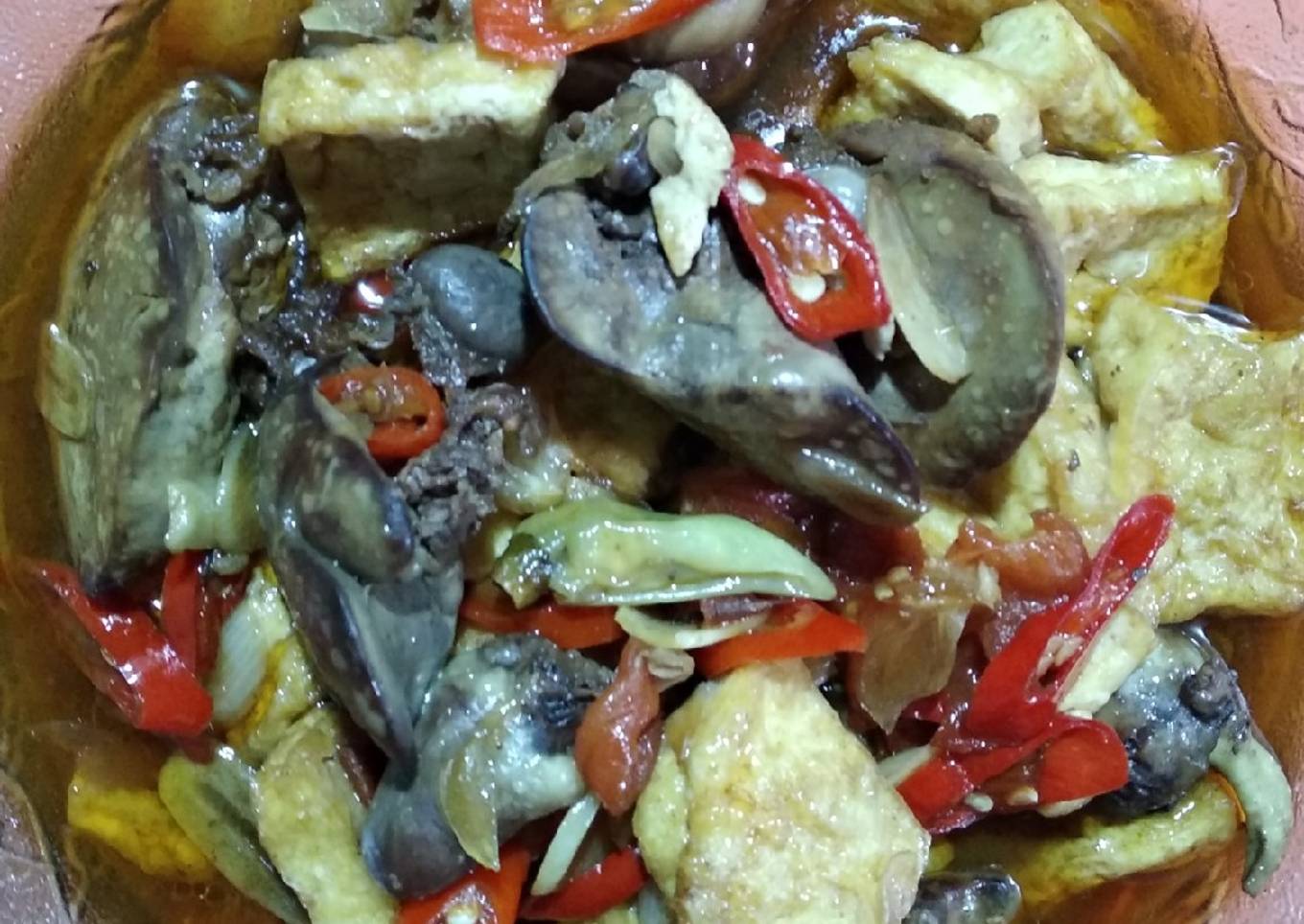 Oseng kecap tahu dan ati ampela