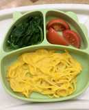 Mì ý sốt bí đỏ cho bé ăn dặm