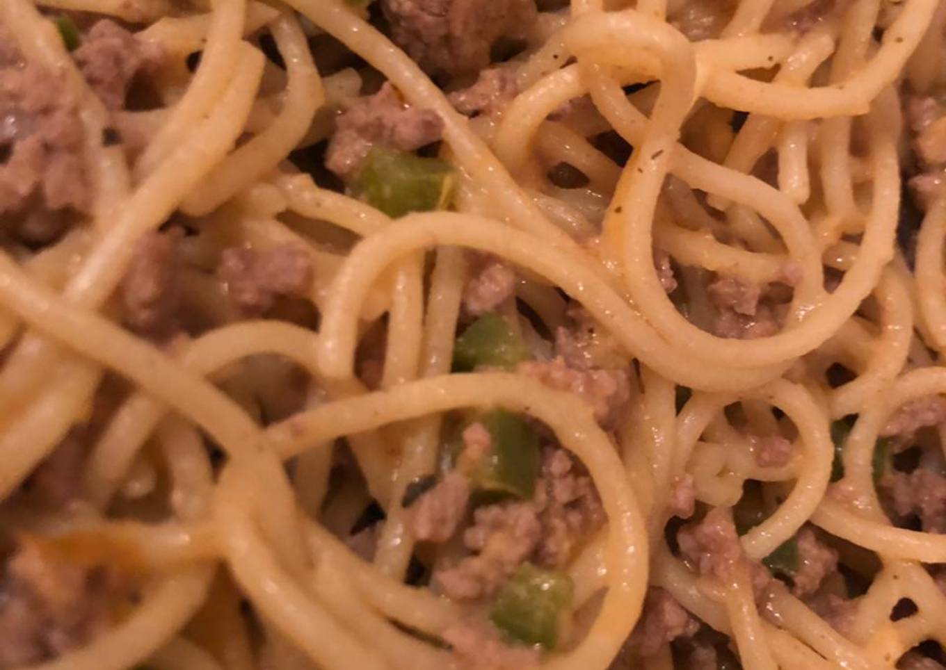 Espagueti con carne molida de res