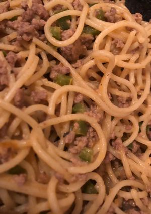 Una foto de Espagueti con carne molida de res