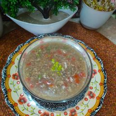 A picture of Hot and sour soup 🇨🇳🇨🇳 🍲🍲.
