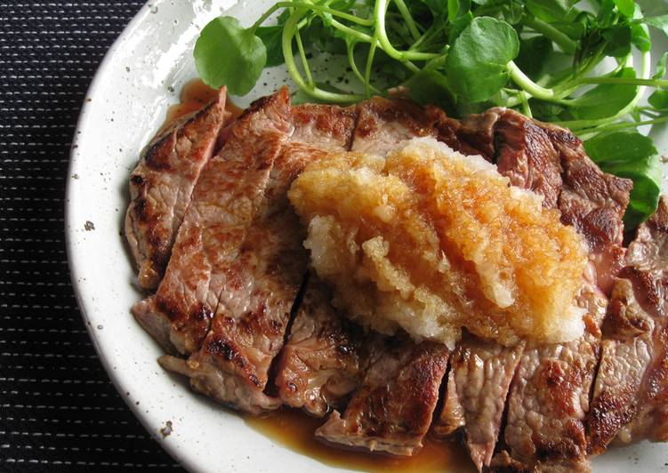 Recipe of Ultimate Beef Steak With Grated Daikon &amp; Ponzu