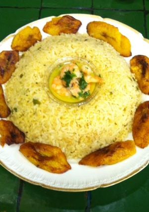 Una foto de Arroz cajún con camarones