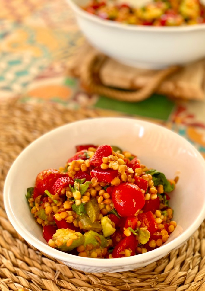 Una foto de Ensalada de lentejas fresquita