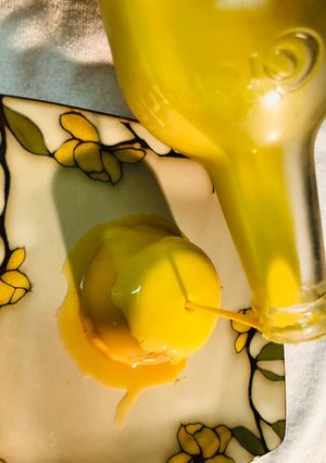 Una foto de Flanes de Elote con Rompope