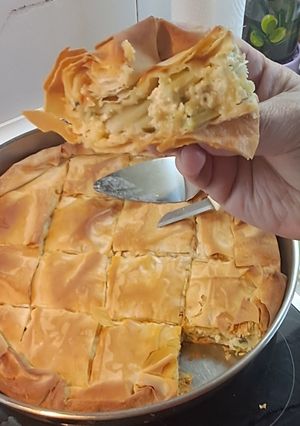 Φωτογραφία της συνταγής Πρασόπιτα με φέτα και γραβιέρα Αντώνης