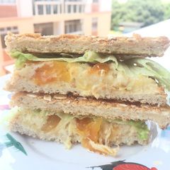 A picture of Durian And Dried Apricot Sandwich.
