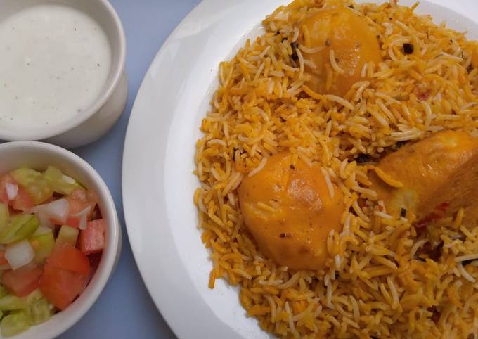 Chicken biryani with potatoes