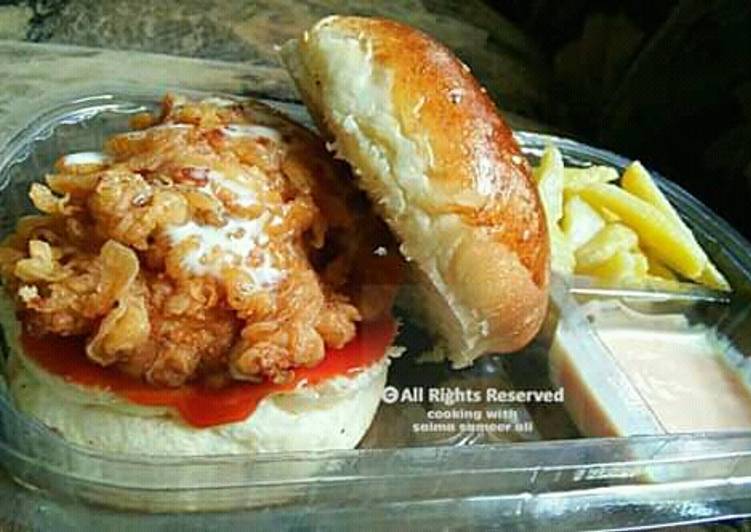 How to Make Yummy Kfc style Zinger burger #ramadankitayari