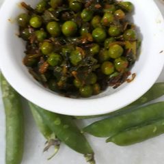 A picture of Matar or bathue ki Sabzi.