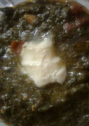 A picture of Sarso palak ka saag.