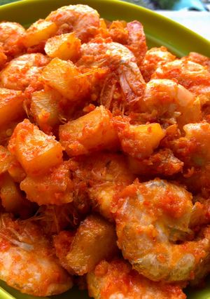 Foto resep Udang Kentang Balado Simple