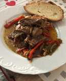 Filete de pobre en wok de verduras
