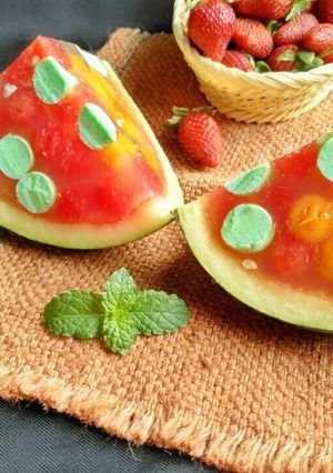 Foto resep Puding buah semangka