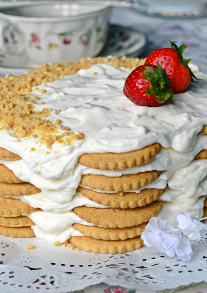 Una foto de Tarta de galletas y limón {sin gluten}