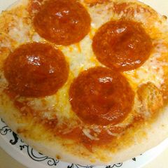 A picture of Pizza Dough & Pepperoni Pizza.