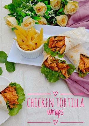 A picture of Chicken tortilla wraps.