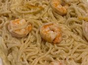 A picture of shrimp and garlic spaghetti