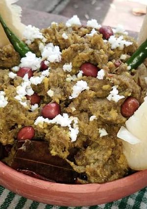 নারকেল দিয়ে কচু শাক(Narkel diye kochu  Shaak recipe in Bengali) রেসিপির প্রধান ছবি